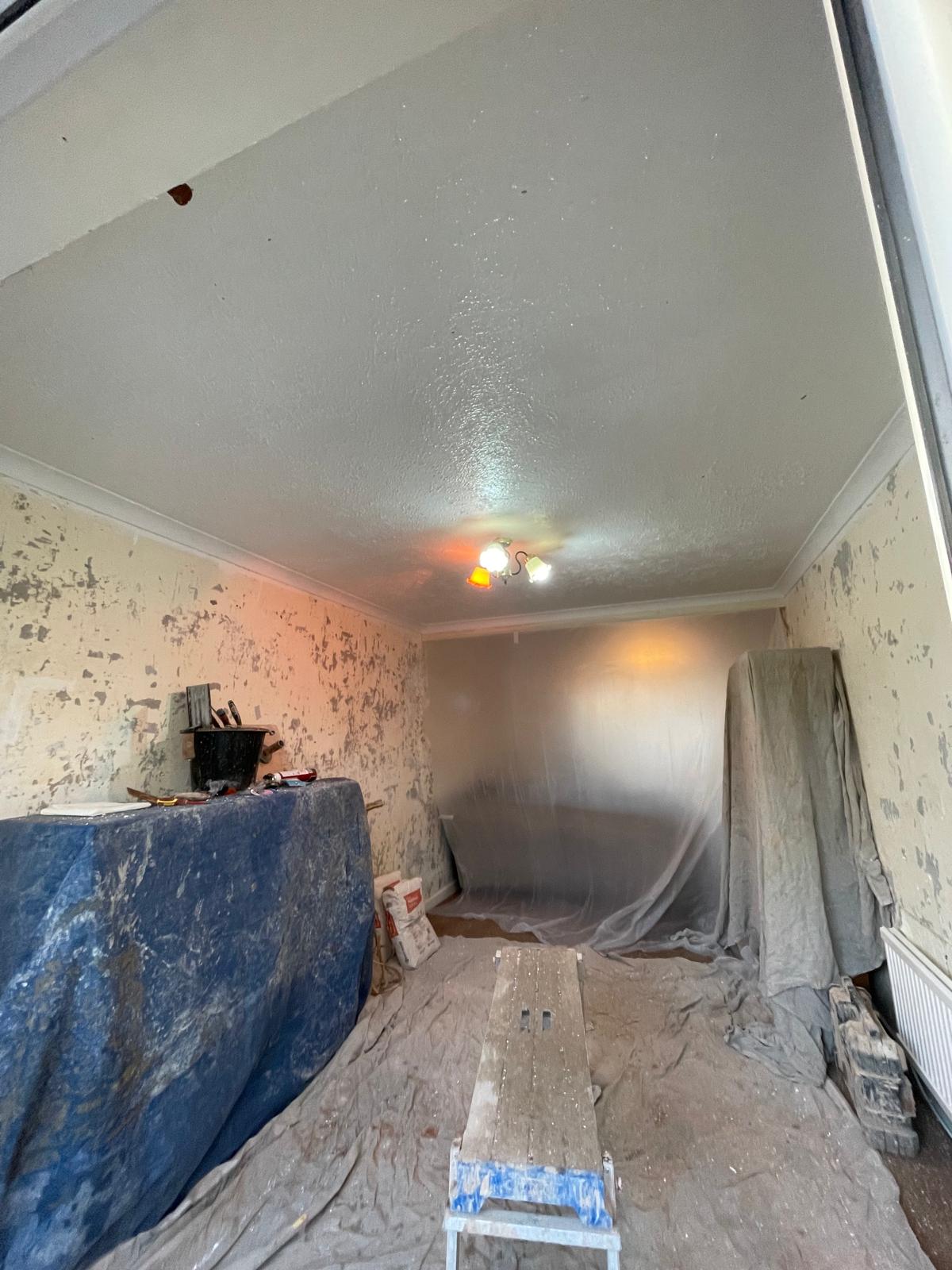 Ceiling repair and replaster